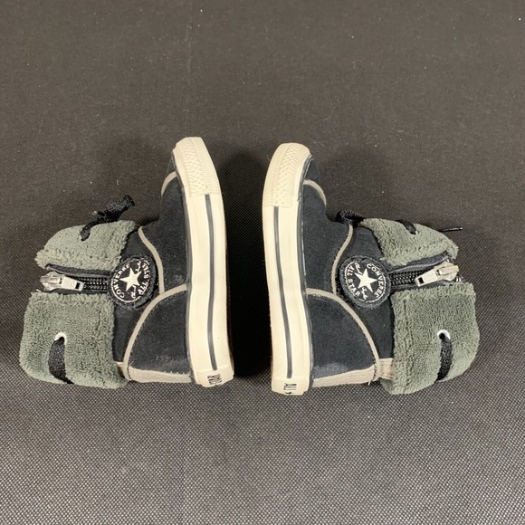 Converse Black Suede‎ Ankle Boot Side Zip Size Us Kid Size 4C EUC - Picture 5 of 7